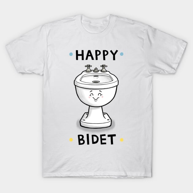 Happy Bidet Birthday Card T-Shirt by CarlBatterbee